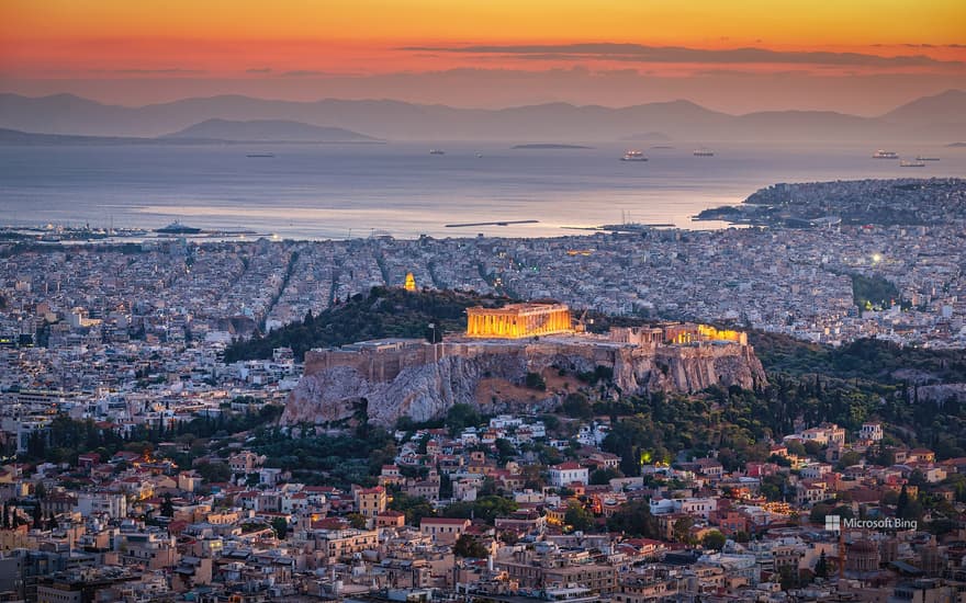 View over Athens and the Acropolis, Greece