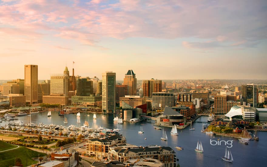 Baltimore skyline and the Inner Harbor, Maryland