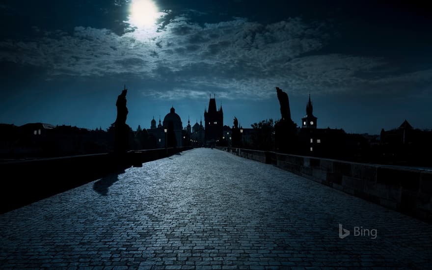 Charles Bridge over the Vltava River in Prague, Czech Republic