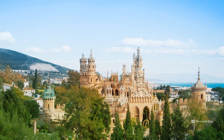 Colomares Castle in Benalmádena, Malaga, Andalusia, Spain