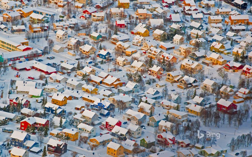 Colourful houses in Tromsø, Norway