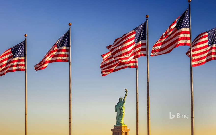 US Flag Plaza at Liberty State Park in Jersey City, New Jersey