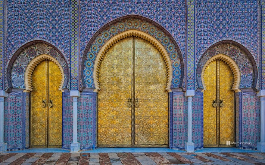 The gates of the Royal Palace (Dar El Makhzen) in Fez, Morocco