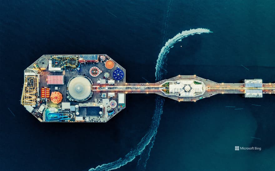 An aerial view of Brighton Pier, East Sussex