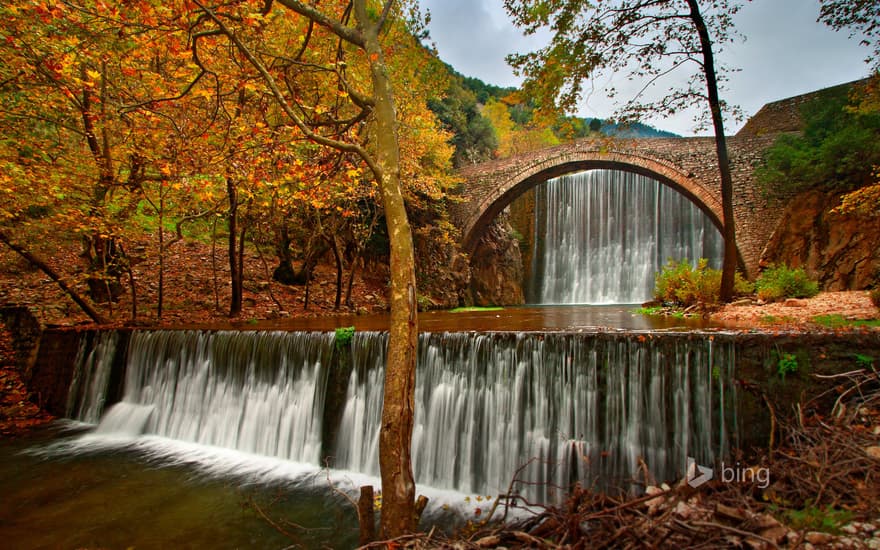 Paleokaria Bridge over the Portaikos River near Trikala, Greece