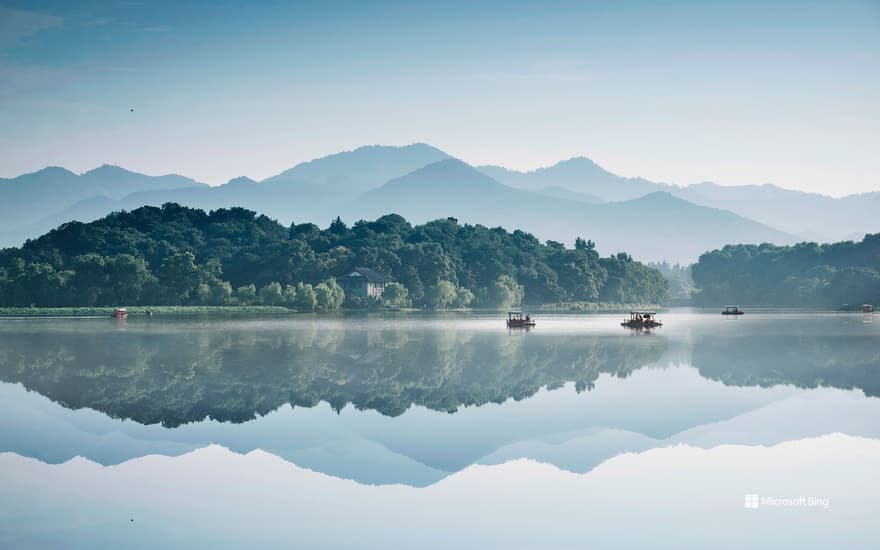 Hangzhou West Lake Ink Artistic Scenery, Zhejiang Province, China