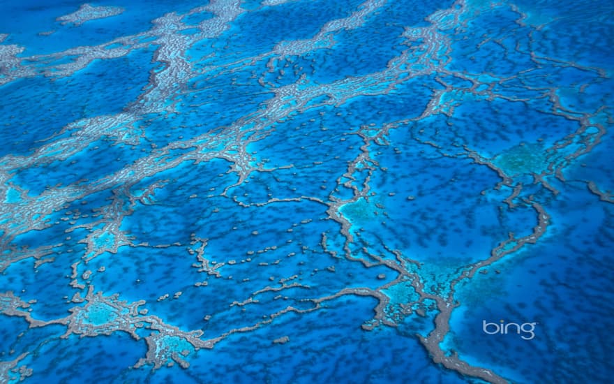 Aerial view of the Great Barrier Reef, Queensland, Australia