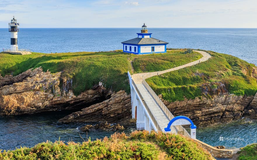 View of the Ribadeo lighthouse, Galicia, Spain