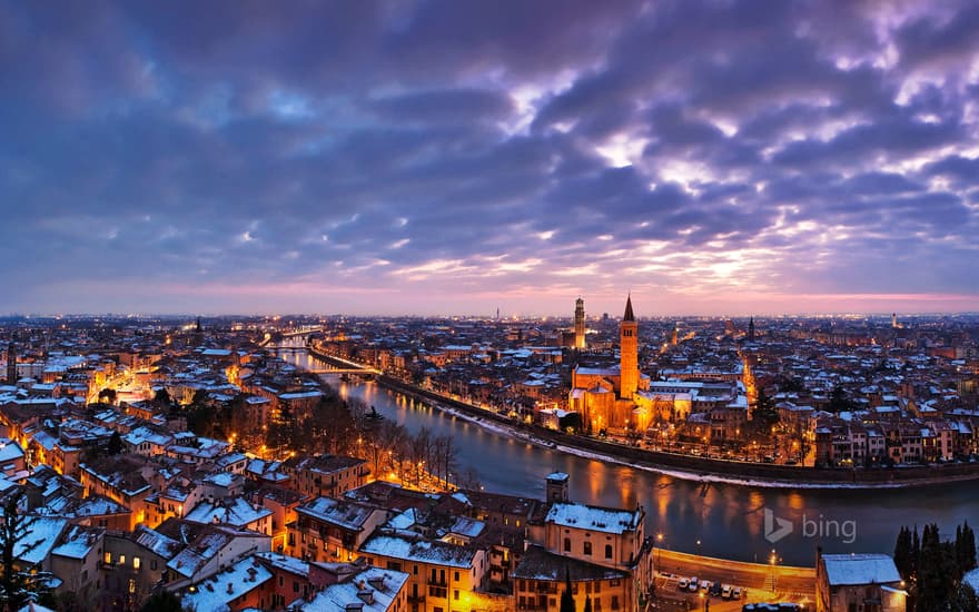 Verona along the Adige River, Italy