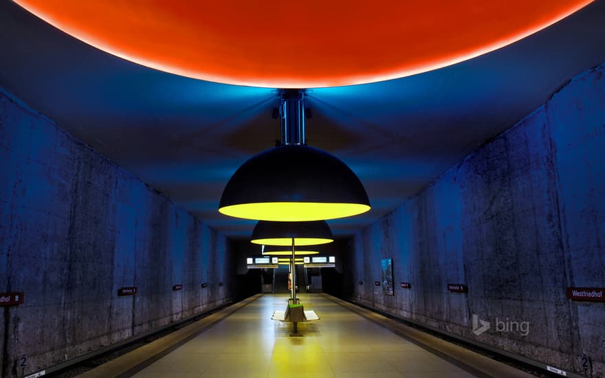 Westfriedhof subway station in Munich, Germany