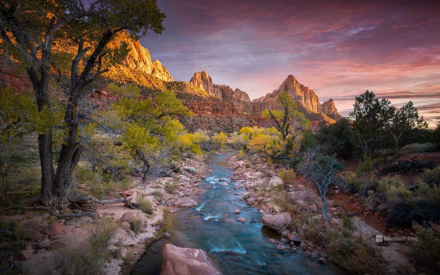 Virgin River in Zion National Park, Utah, USA