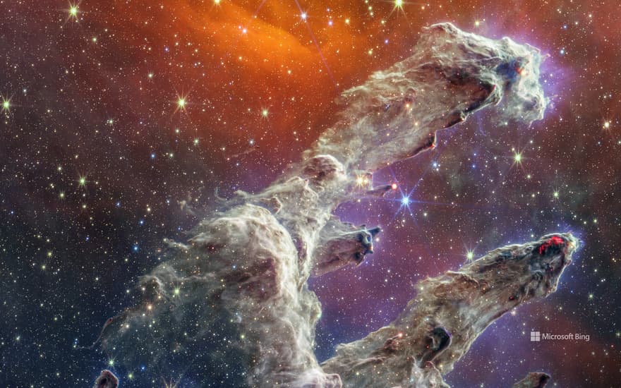 The Pillars of Creation viewed by the James Webb Space Telescope